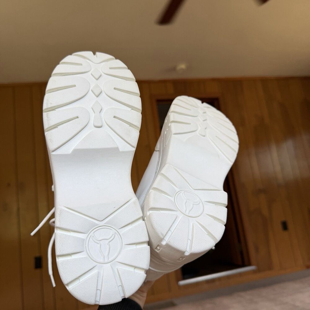 Windsor Smith Chunky Platform Lace-Up Sneakers in White - Picture 10 of 16